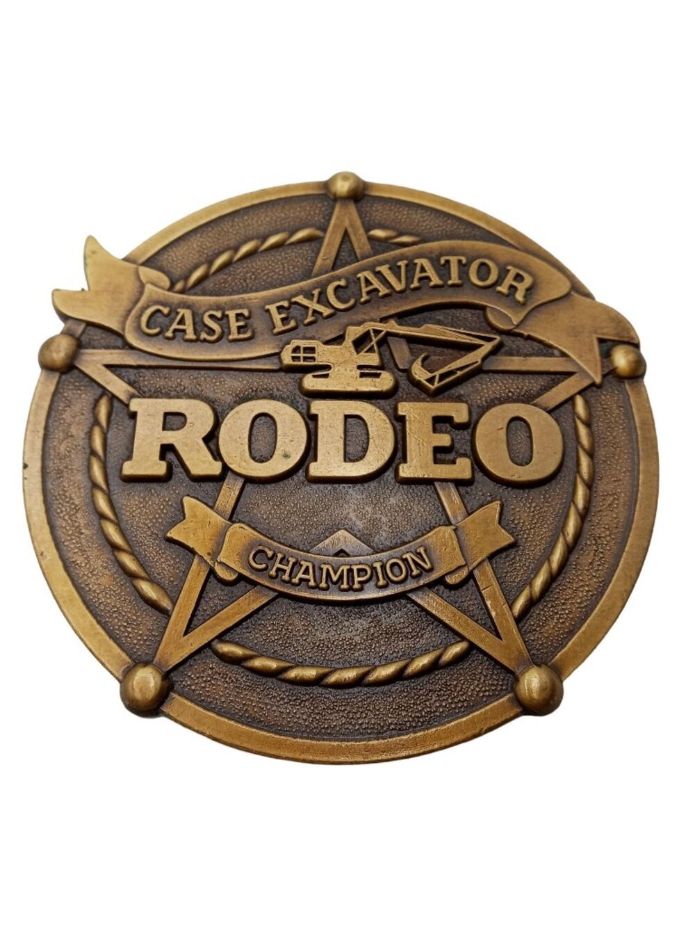 Rodeo Champion Belt Buckle Case Excavator Star Vintage Western Wear Collectible